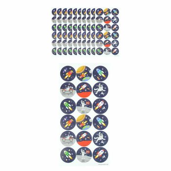 AUTOCOLANTES FUN - ESPAÇO / VIAGEM ESPACIAL - 18 AUTOCOLANTES POR FOLHA (10 ud.)