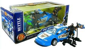 Set de Brinquedos da Polícia com Carro de Fricção e Figuras