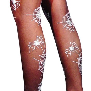 Collants com padr&atilde;o de teia de aranha (11 un.)