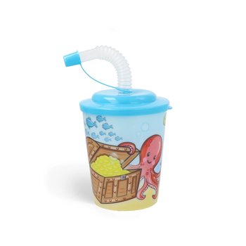 Copo com palhinha / copo de gelado – Sealife / Animais marinhos (12 un.)