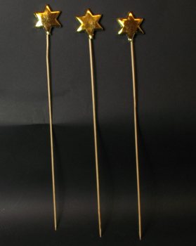 ESTRELA DE NATAL EM VARETAS - DOURADO (6 un.)