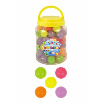 BOLAS SALTITONAS FLUORESCENTES Ø3.3 CM EM POTE (72 un.)