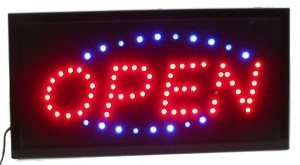 Painel Publicitário LED "OPEN" – 2 Cores