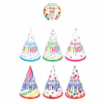 Chapéus de Festa Mix 'Happy Birthday' (120 un.)
