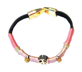 Pulseira de Estilo Ibiza com Símbolo da Paz Rosa (1 un.)