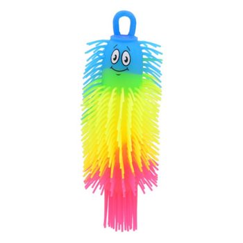 BOLA MINHOCA PUFFER ARCO-&Iacute;RIS - 22CM - CORES SORTIDAS - EM DISPLAY (12 un.)