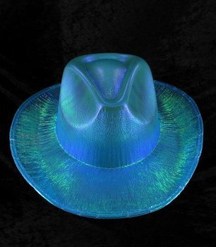 CHAP&Eacute;U DE COWBOY COM GLITTER - AZUL (6 un.)