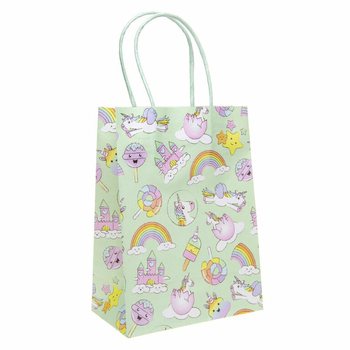 Sacos de Presente de Papel Unicórnio - 12 Unidades (16x9x22 cm)