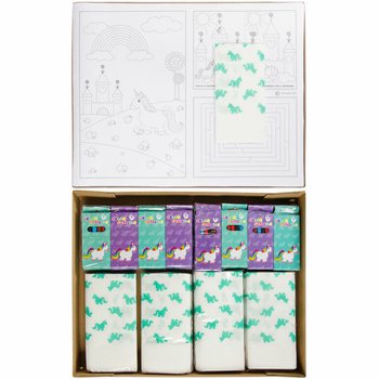CAIXA COMPLETA HORECA UNIC&Oacute;RNIO - 48x Conjuntos de L&aacute;pis + 100x Desenhos de Colorir + 100x Guardanapos (248 pcs.)