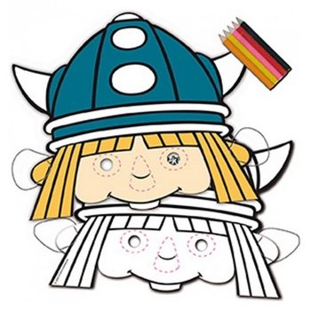 8 Máscaras para colorir WICKIE O VIKING + Lápis (12 unid.)