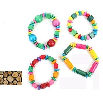 PULSEIRAS DE MADEIRA PARA CRIANÇAS (48 un.)