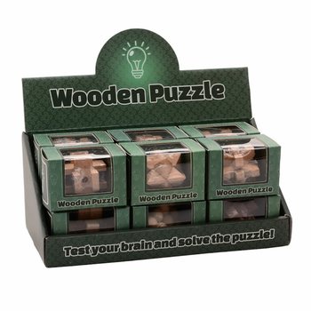 Expositor de Puzzles IQ em Madeira (12 unidades)