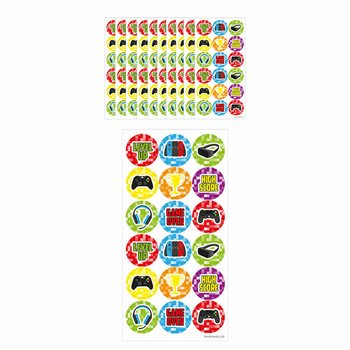 Autocolantes Gamer Fun - 10 Folhas de 18 Autocolantes