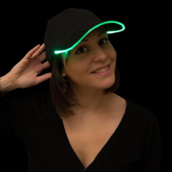 BONÉ LED LUMINOSO / PARTY CAPS - COR: VERDE (12 UNID.)