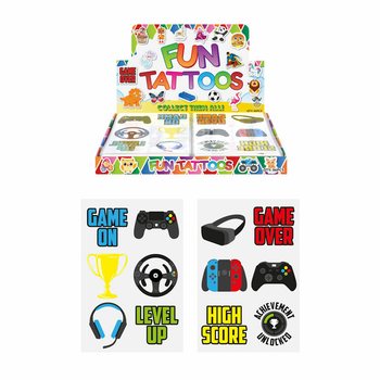 Gamer Fun Tatuagens Displaybox (96 folhas)