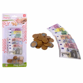 HOME SHOPPING - DINHEIRO DE BRINCAR EURO E NOTAS EM CARTÃO (6 un.)