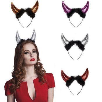 Diadema de Diabo com Purpurinas (6 unid.)