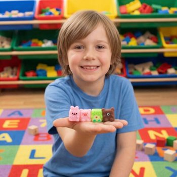 Squishy de Caixa Surpresa Cube Animals em Display (96 un.)