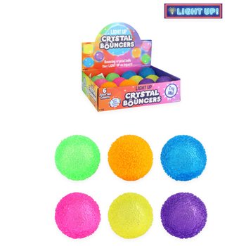 BOLA SALTITONA DE CRISTAL LUMINOSA. DIÂMETRO: 5 CM. - MIX DE CORES - EM DISPLAY (12 unid.)