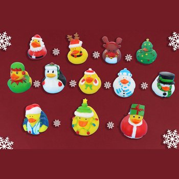 Mix Patinhos de Natal 6cm (12 unidades) - Brindes Festivos