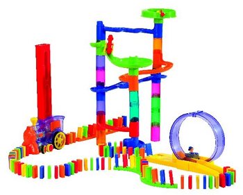 PLAYGO - Jogo de Domin&oacute; Deluxe com Comboio - 500 Pe&ccedil;as
