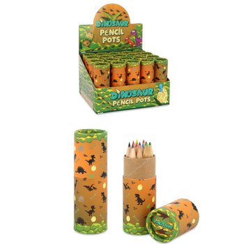 12x L&aacute;pis de Cor em Tubo: Modelo: Dinossauro - em Expositor (20 un.)
