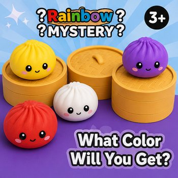 RAGE - Squishy SUGAR EDITION Dumplings Bun GRANDE (8.5 x 8.5 x 4.8 cm) - Brinquedo Fidget Viral 2026 (12 un)