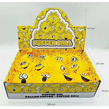 BOLA PUFFER COM CARA EMO&Ccedil;&Atilde;O - 10CM - EM DISPLAY (12 un.)
