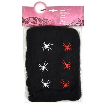 Teia de Aranha Halloween Preta 100g com 6 Aranhas (6 un.)