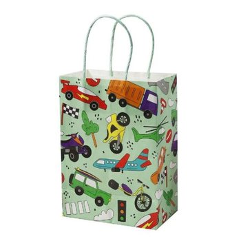 SACO DE PRESENTE DE PAPEL - VEÍCULOS - Dim. 16x9x22 CM (12 unid.)