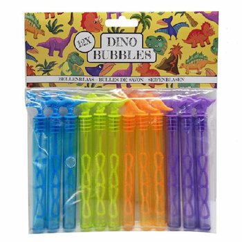 Varetas de bolhas de sab&atilde;o dinossauro coloridas (Pack de 12)