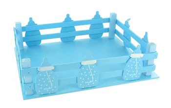 Caixote Decorativo Azul com Biber&otilde;es (2 un.)