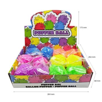 BOLA PUFFER COM CORES VIBRANTES - 8CM - EM EXPOSITOR (12 un.)