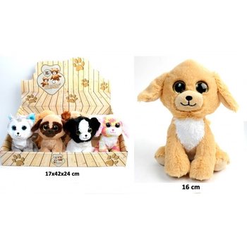 Cães de Peluche de Luxo, 16 cm, Mix Modelos em Expositor (12 un)