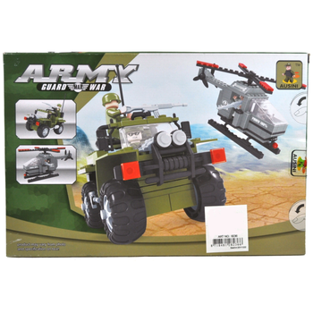Blocos de Construção BRICKS Helicóptero e Jeep Militar