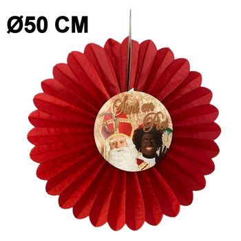 LEQUE DECORATIVO DE SINTERKLAAS &Oslash;50 CM - DOBR&Aacute;VEL (6 unid.)