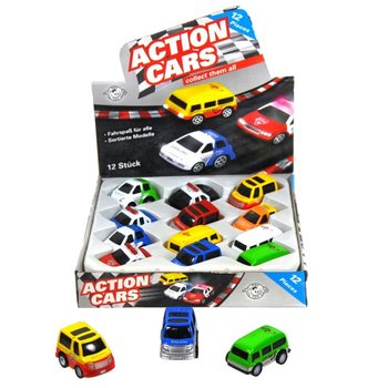 CARROS DE FRIC&Ccedil;&Atilde;O EM METAL DIE CAST EM EXPOSITOR (12 unid.)