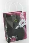 Saco de Oferta / Saco de Transporte Preto/Rosa/Flor Branca Large (12 un.)