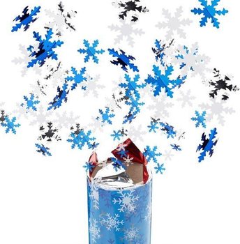 Canh&atilde;o de confetis - Floco de Neve - 40 cm - Lan&ccedil;ador (10 un.)