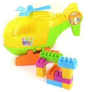 HELICÓPTERO GRANDE CHEIO DE BLOCOS DE CONSTRUÇÃO