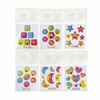 AUTOCOLANTES COM GLITTER - MODELO: SMILEY (100 un.)