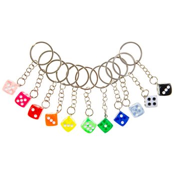 Porta-chaves com Dado - Mix de Cores (48 unidades)