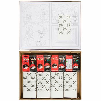 CAIXA HORECA COMPLETA PIRATA - 48x Conjuntos de L&aacute;pis + 100x Desenhos para Colorir + 100x Guardanapos (248 un.)
