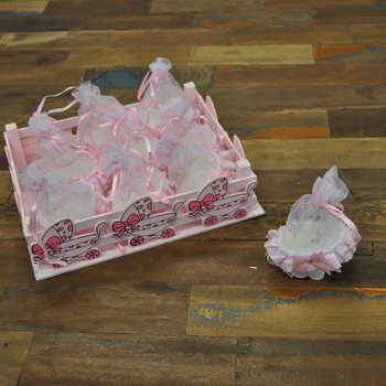Caixa Decorativa com 9 Carrinhos de Bébé Deco - Cor-de-Rosa
