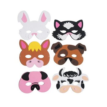 MIX DE MÁSCARAS DE ANIMAIS DA QUINTA EM ESPUMA (24 un)