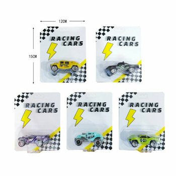 Conjunto de 12 Carros de Corrida Pull Back em Cart&atilde;o
