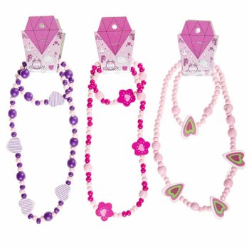 Conjunto de Colar e Pulseira de Madeira para Criança (48 un.)
