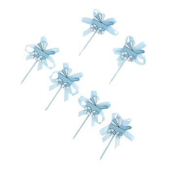 Topper para Cupcake de Nascimento - Carrinho de Beb&eacute; Azul (12 unid.)