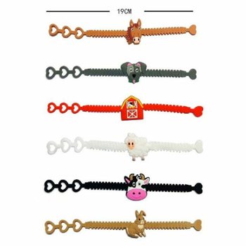 Pulseiras de silicone para crian&ccedil;as Animais da Quinta (12 unidades)