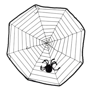 TEIA DE ARANHA DECORATIVA GRANDE COM ARANHA (8 un.)